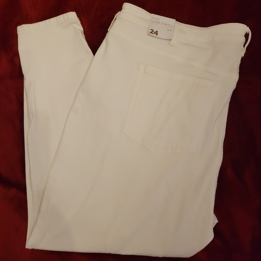 Women's Mid-Rise Super Stretch Skinny Jeans, Size 24